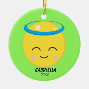 Personalisierter Angel Emoji Ornament