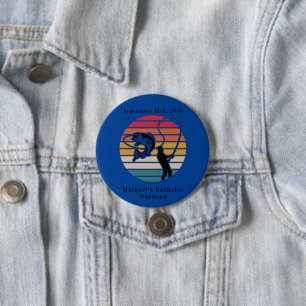 Personalisierter Angel-Junggesellenabschied Button