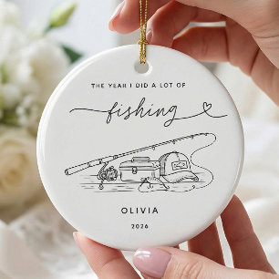 Personalisierter Angel-Weihnachtsschmuck Keramik Ornament
