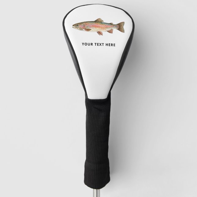 Personalisierter Angler – Forellen-Angel-Design Golf Headcover (Vorderseite)
