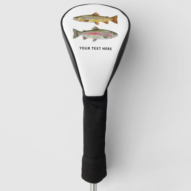 Personalisierter Angler – Forellenangeln-Design Golf Headcover (Vorderseite)
