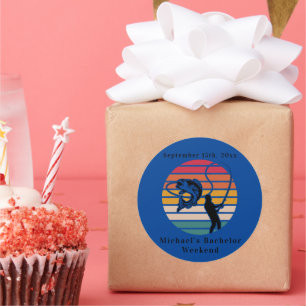 Personalisierter Angler-Junggesellenabschied Woche Runder Aufkleber