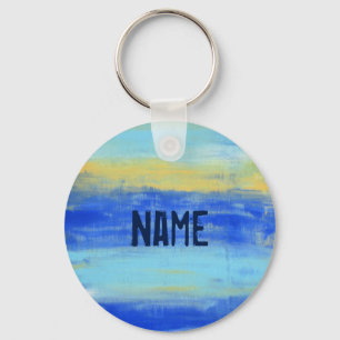 Personalisierter Anhänger "Am Strand" Blau Schlüsselanhänger