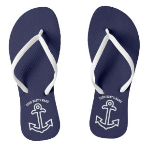 Personalisierter Anker Flip Flops Navy Blue