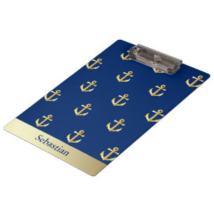 Personalisierter Anker für das Blau- und Goldschif Klemmbrett