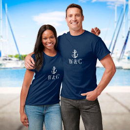 Personalisierter Anker für ein Monogramm-Schiff T-Shirt