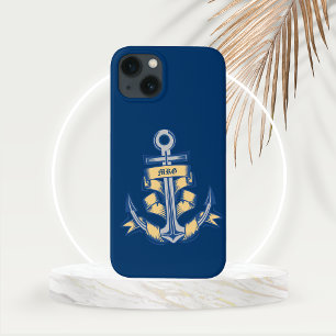 Personalisierter Anker mit Band auf Azure Case-Mate iPhone Hülle