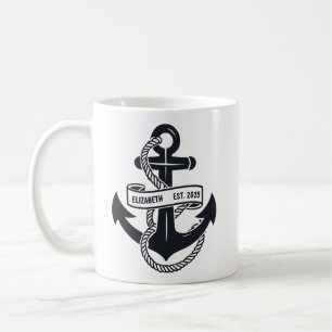 Personalisierter Anker mit Name Kaffeetasse