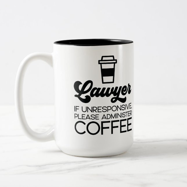 Personalisierter Anwalt & Kaffeegenuss Zweifarbige Tasse (Links)