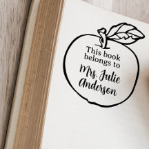 Personalisierter Apfel-Buchstempel für Lehrer