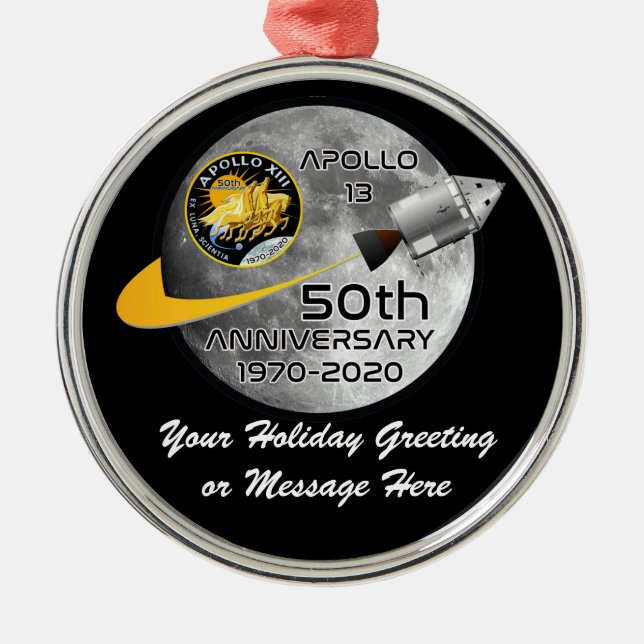 PERSONALISIERTER Apollo 13 - 50 Jahre Ornament Aus Metall (Vorne)
