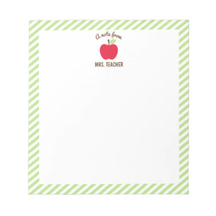 Personalisierter Apple-Lehrer-Editor, grün Notizblock