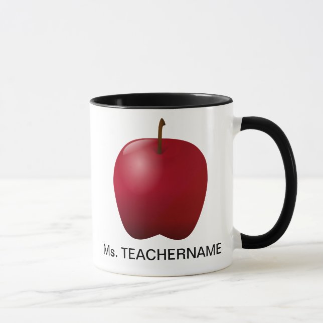 Personalisierter Apple-Lehrer Tasse (Rechts)