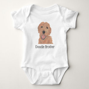 Personalisierter Aprikosen-Golden-Doodle-Hund Baby Strampler