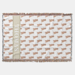 Personalisierter Aprikosenroter Goldener Doodle Decke