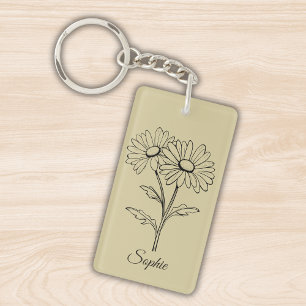 Personalisierter April Geburtshaus Blume Daisy Sch Schlüsselanhänger