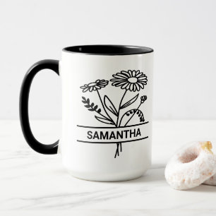 Personalisierter April Geburtsmonat Blume Mama Nam Tasse