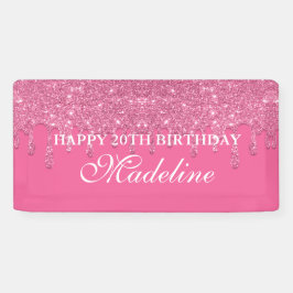 Personalisierter Aquamariner Tropf Glitzer Geburts Banner