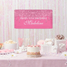 Personalisierter Aquamariner Tropf Glitzer Geburts Banner