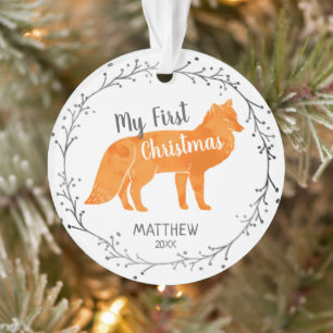Personalisierter Aquarelle Fox Ornament