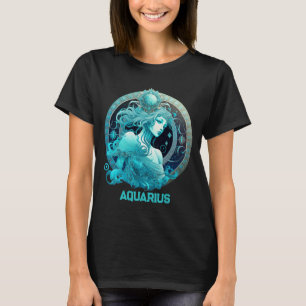 Personalisierter Aquarius Zodiac Astrologie Geburt T-Shirt