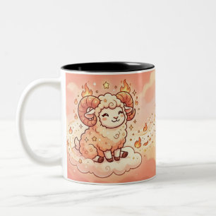 Personalisierter Aries-Sternzeichen-Becher Zweifarbige Tasse