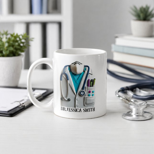 Personalisierter Arzt | Benutzerdefinierter Name f Kaffeetasse (Personalized Doctor | Custom Name for Doctor Day Coffee Mug
)