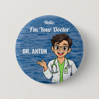 Personalisierter Arzt-Name-Button für Männer Button
