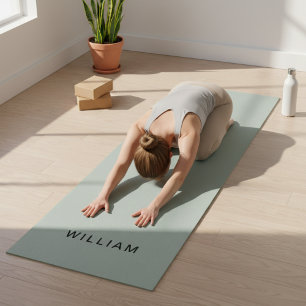 Personalisierter Aschenfarbenmonogramm Name Yoga M Yogamatte