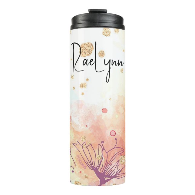 Personalisierter ästhetischer Hintergrund Thermosbecher (Vorderseite)