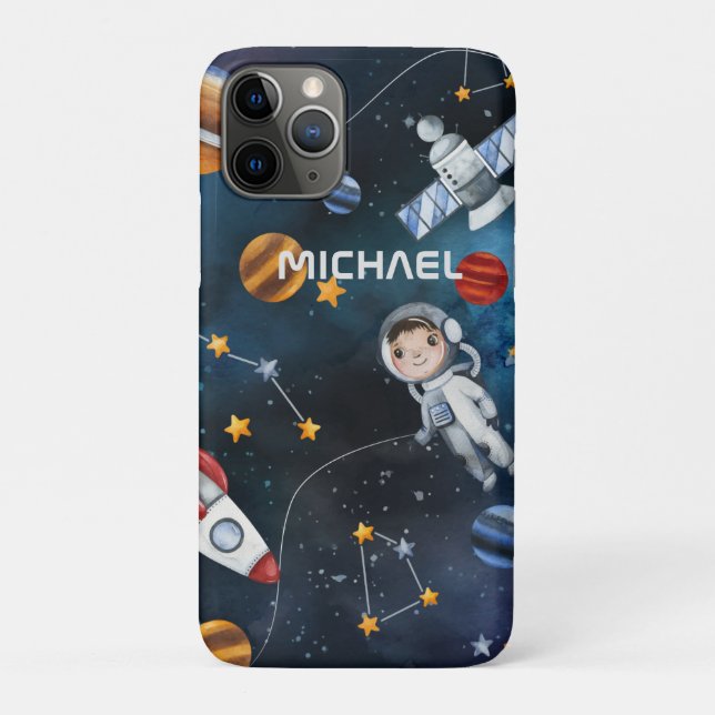 Personalisierter Astronaut im Weltraum Case-Mate iPhone Hülle (Rückseite)