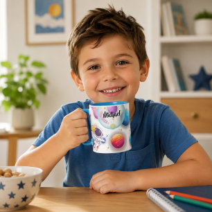 Personalisierter Astronaut & Planeten Kinderbecher Tasse