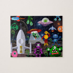 Personalisierter Astronaut und Raket Puzzle