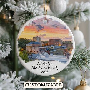 Personalisierter Athen-Schmuck, Benutzerdefiniert Keramik Ornament