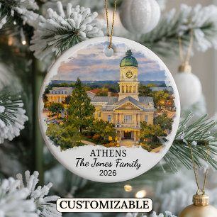Personalisierter Athen-Schmuck, individuelles Geor Keramik Ornament