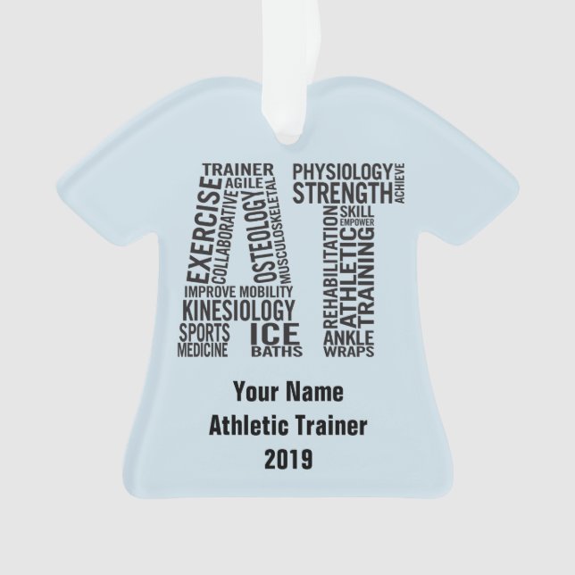 Personalisierter athletischer Namenstrainer am Ornament (Vorderseite)