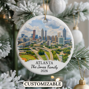 Personalisierter Atlanta-Schmuck, Benutzerdefinier Keramik Ornament