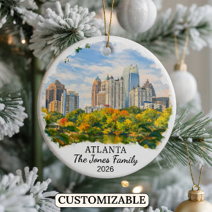 Personalisierter Atlanta-Schmuck, Benutzerdefinier Keramik Ornament