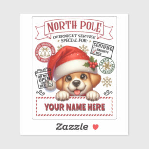 Personalisierter Aufkleber des Weihnachtsmanns mit