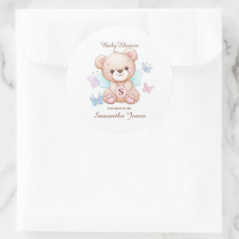 Personalisierter Aufkleber für Babydusche
