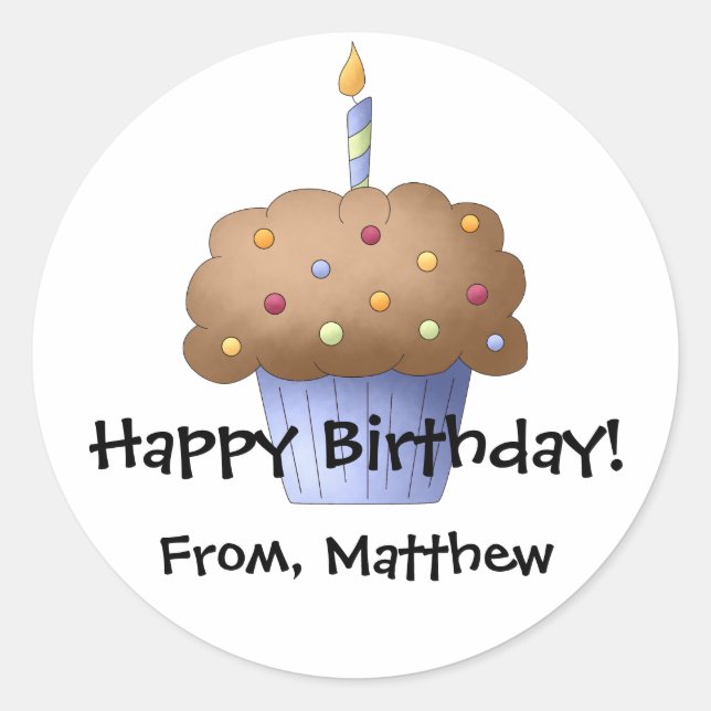 Personalisierter Aufkleber für Cupcake (Vorderseite)