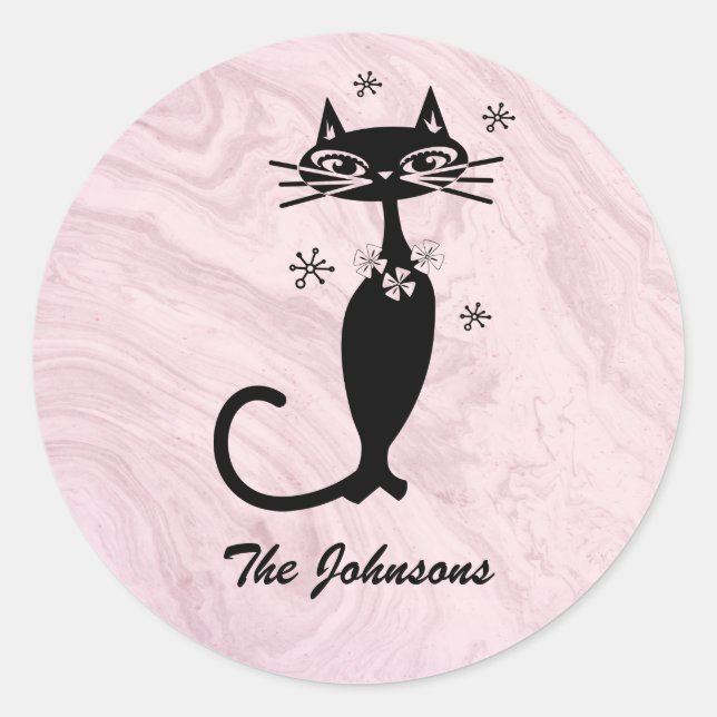 Personalisierter Aufkleber für die Retro-Atomenkat (Vorderseite)