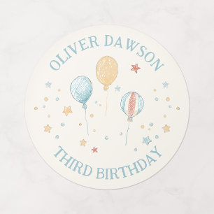 Personalisierter Aufkleber für Kinderparty 'Balloo