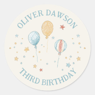 Personalisierter Aufkleber für Kinderparty 'Balloo