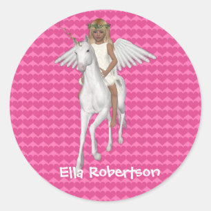 Personalisierter Aufkleberunicorn-Entwurf Runder Aufkleber