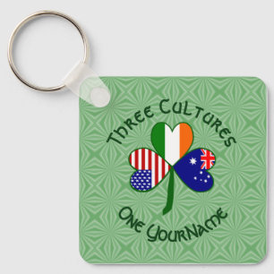 Personalisierter Australien Irland USA Shamrock Schlüsselanhänger