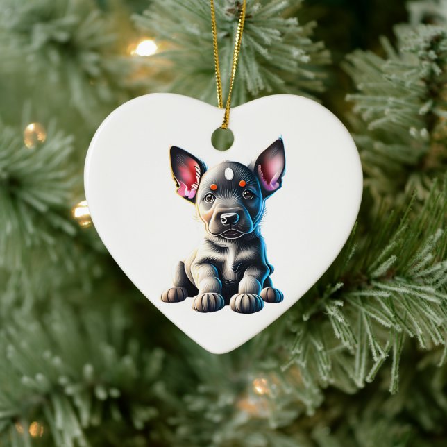 Personalisierter australischer Rinderhund Keramik Ornament (Baum)