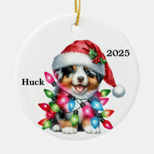 Personalisierter Australischer Schäferhund Keramik Ornament