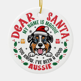 Personalisierter australischer Schäferhund Weihnac Keramik Ornament