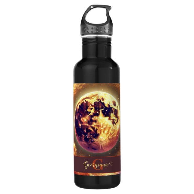 Personalisierter Autumnal Galaxy Harvest Moon Edelstahlflasche (Vorderseite)